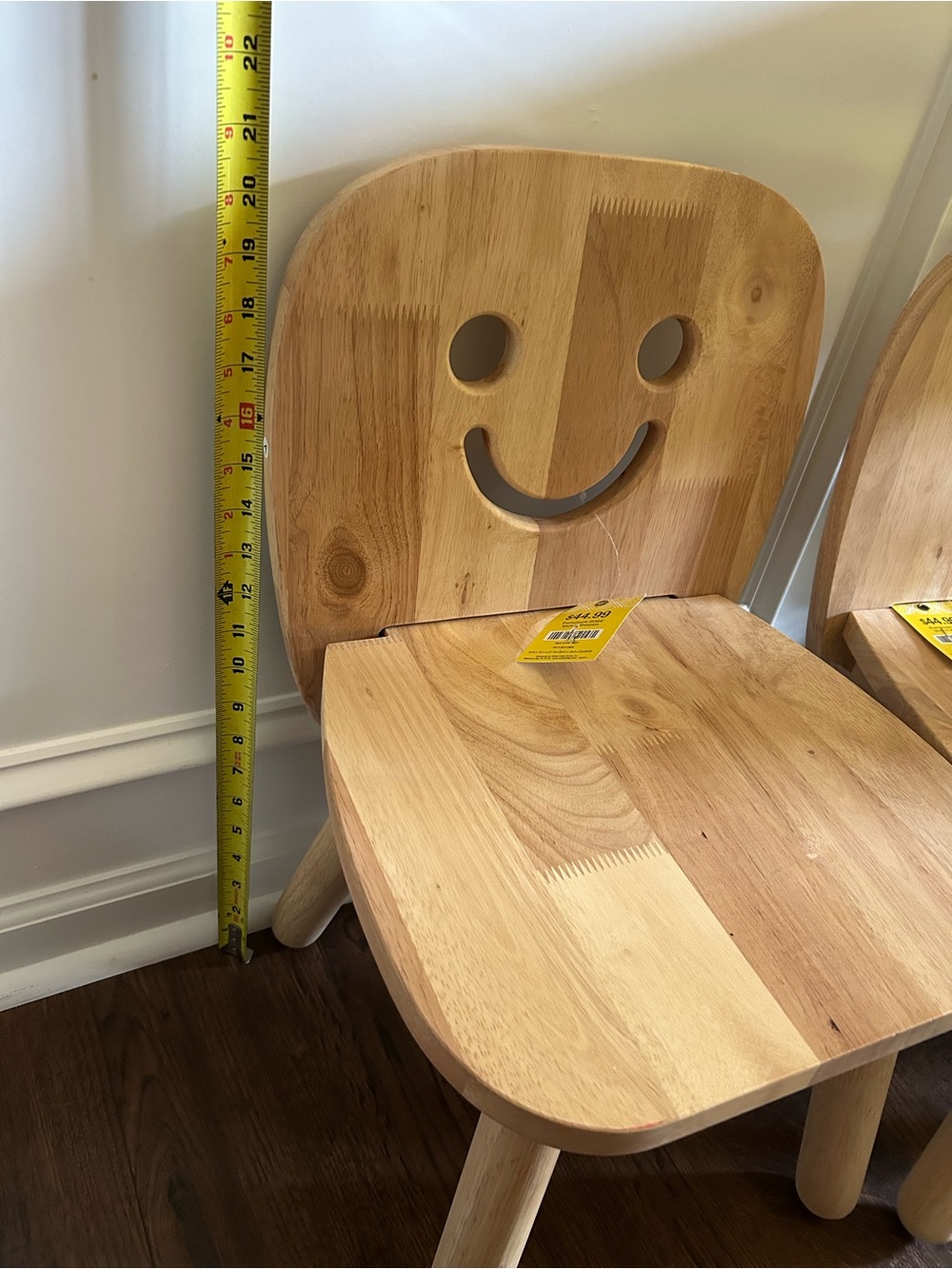Hobby Lobby Natural Wood Kids Smile-Back Chairs - Set of 2 - Picture 6 of 9